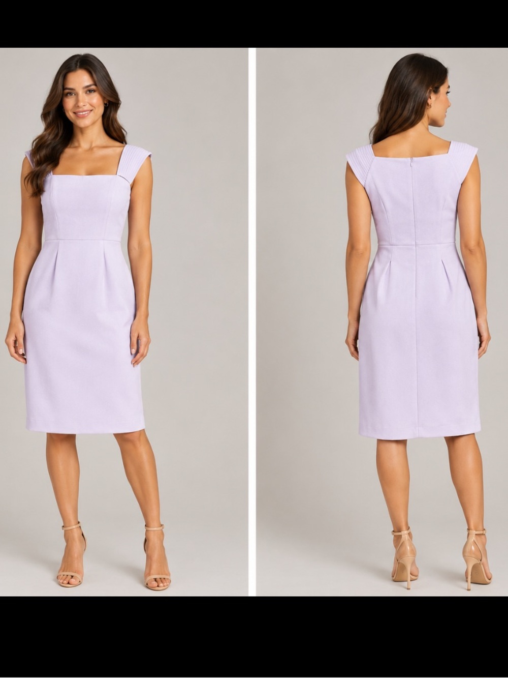 Calvin Klein Pale Lilac Midi Sheath Dress Size 14 Like New